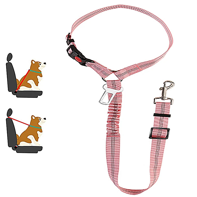2 in 1 Solid Dog Car Safety Leash
