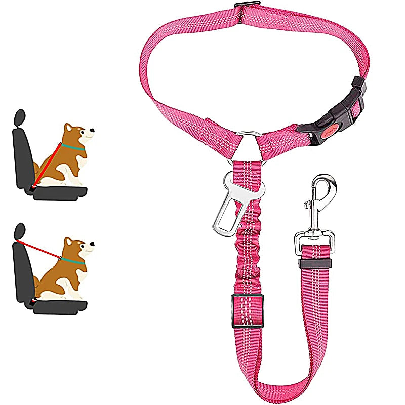 2 in 1 Solid Dog Car Safety Leash