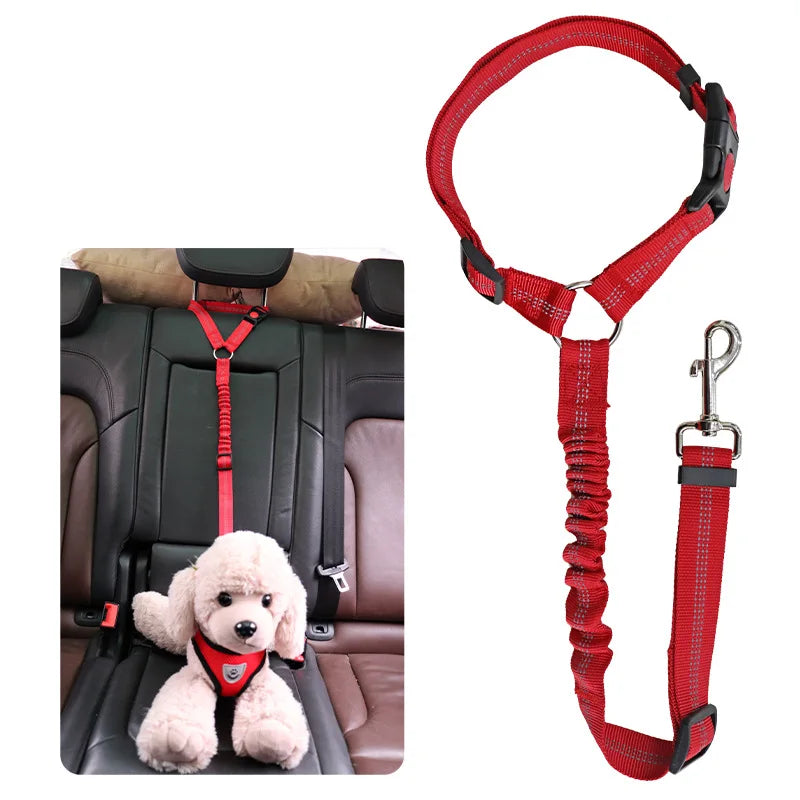 2 in 1 Solid Dog Car Safety Leash