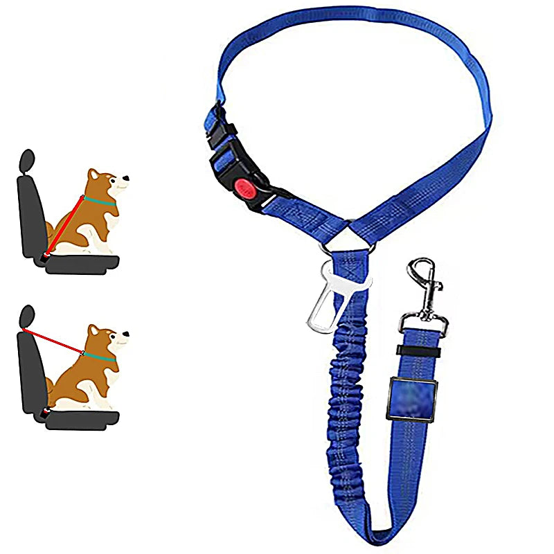 2 in 1 Solid Dog Car Safety Leash