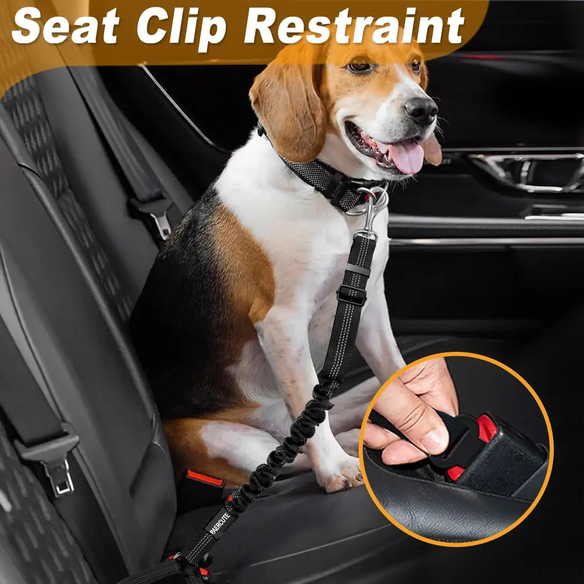 2 in 1 Solid Dog Car Safety Leash