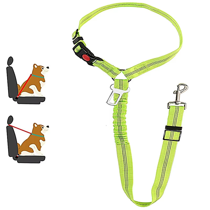 2 in 1 Solid Dog Car Safety Leash