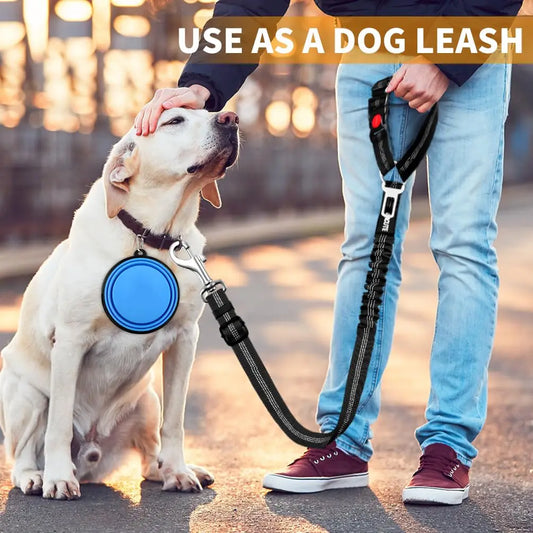2 in 1 Solid Dog Car Safety Leash