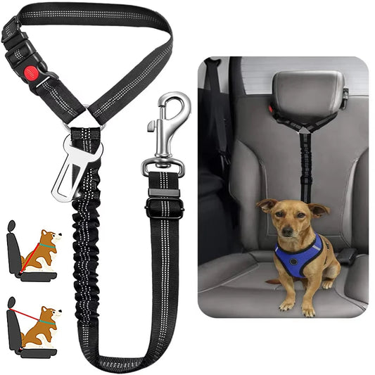 2 in 1 Solid Dog Car Safety Leash